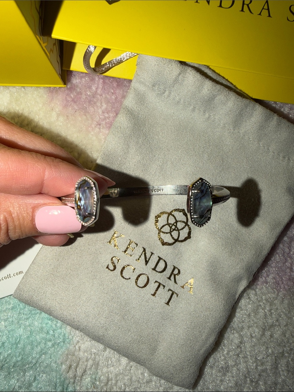 Kendra Scott Silver Open Cuff Bracelet with Dust Bag and Box - Picture 2 of 9